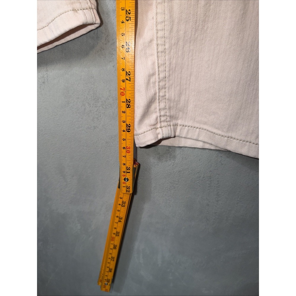 Chico's Platinum Denim Pull On Jeans Women's Size 2.5 Beige Slim Straight Pants - Picture 7 of 8